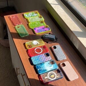 Bundle of 13 cases for iPhone 13 mini (9 casetify/ 4 velvet caviar)